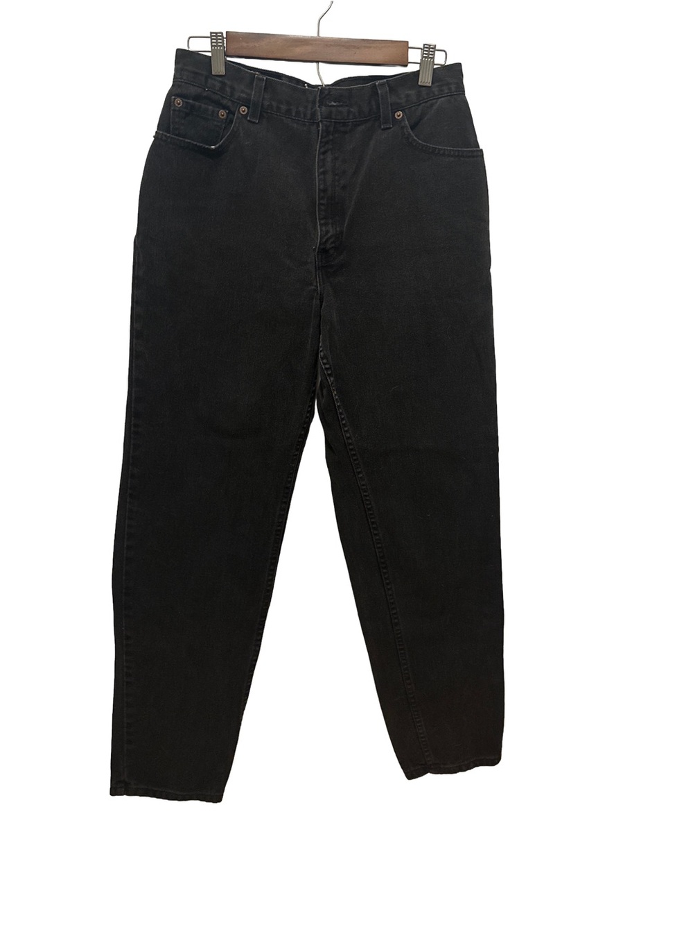 VINTAGE Levi’s Women's 100% Cotton Black Straight-Leg Jeans 12 Made in the USA